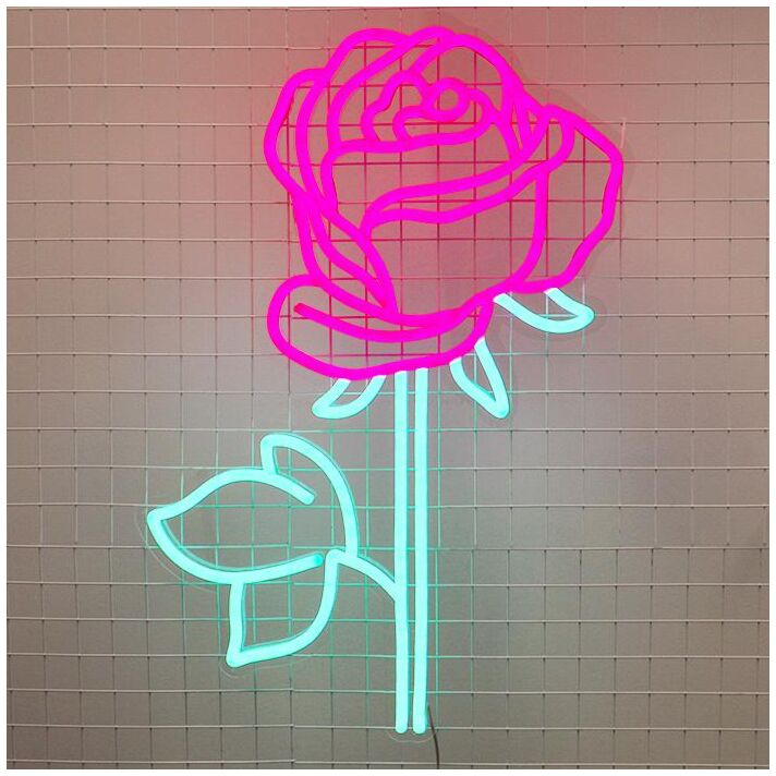 Rose No 3 Neon Sign perfect for love-themed settings