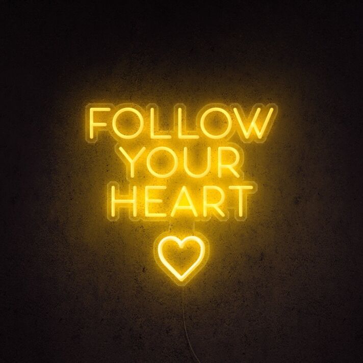 Follow Your Heart Neon Sign for romantic and encouraging settings