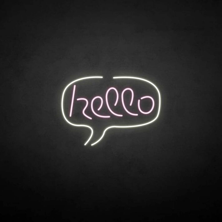 Hello' neon sign