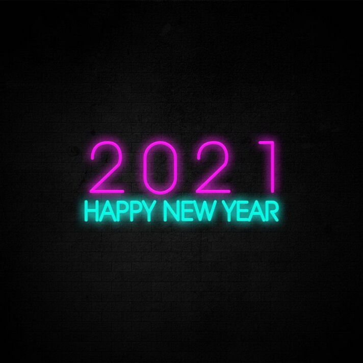 2021 Happy New Year Neon Sign for festive New Year celebrations