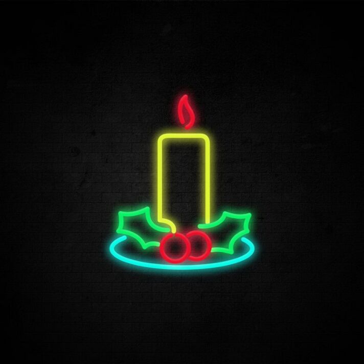 Candle Neon Sign adds warmth to cozy spaces