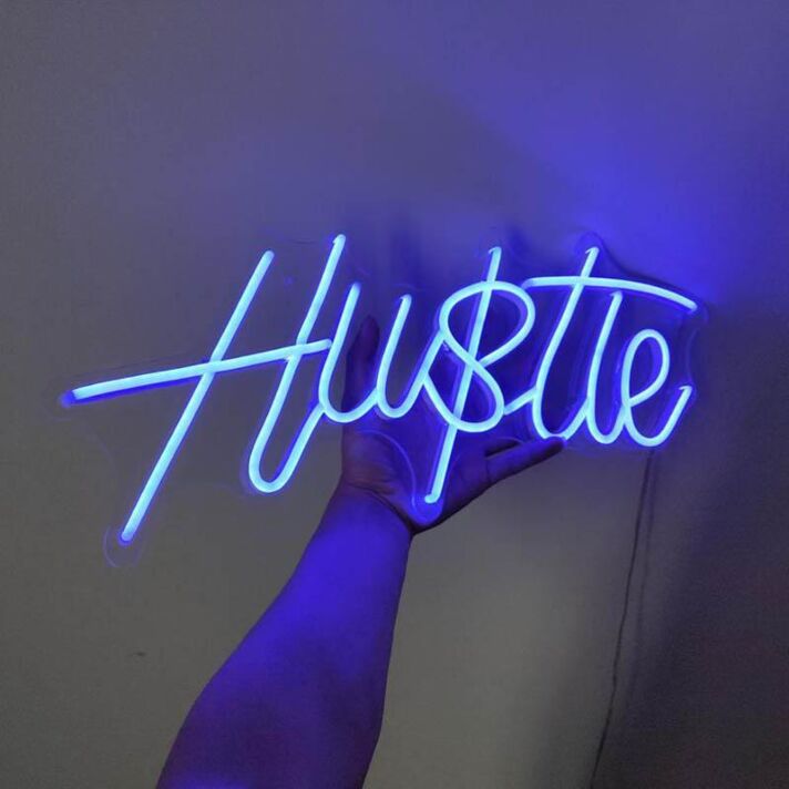 Hustle Hustle Neon Sign perfect for motivational office decor