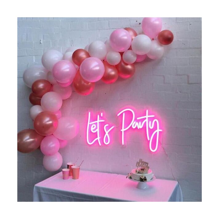 Lets Party Neon Sign perfect for lively party settings