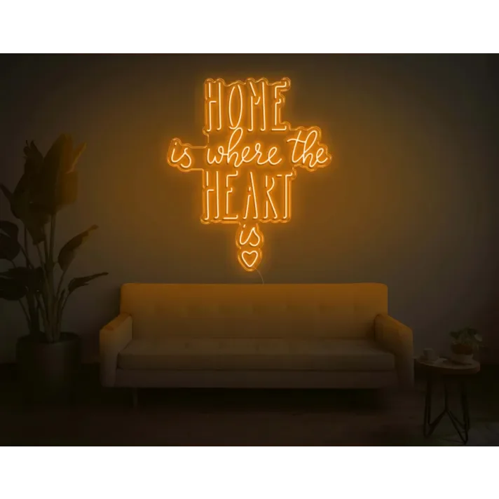 Home Is Where The Heart Is V2 LED Neon Sign