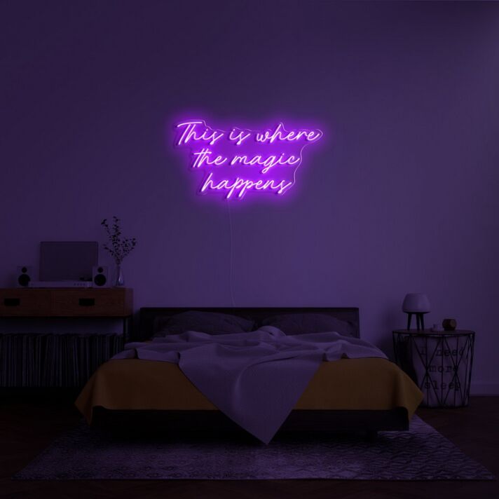 The Magic Happens Neon Sign adds whimsy to any room