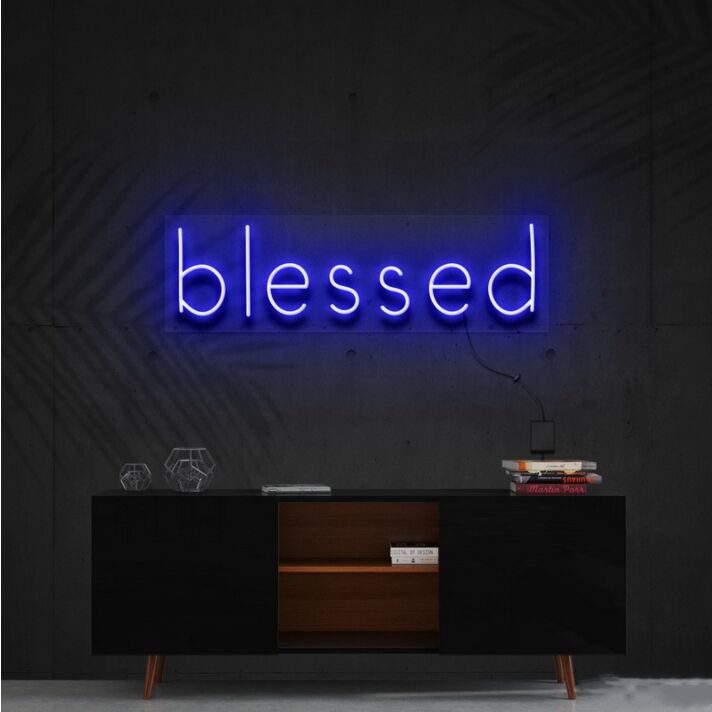 Blessed Neon Sign for Inspirational and Spiritual Decor