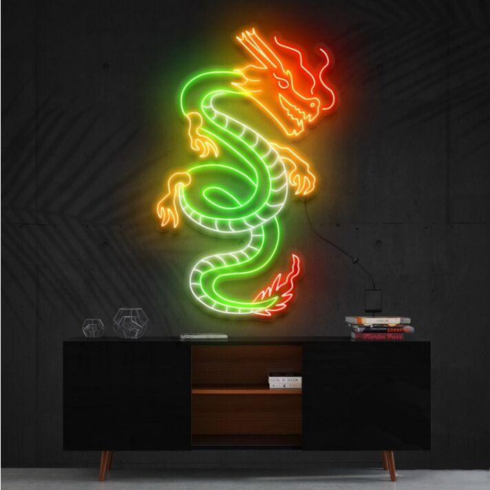 Blood Of The Dragons Multicolour Neon Sign for Fantasy Lovers