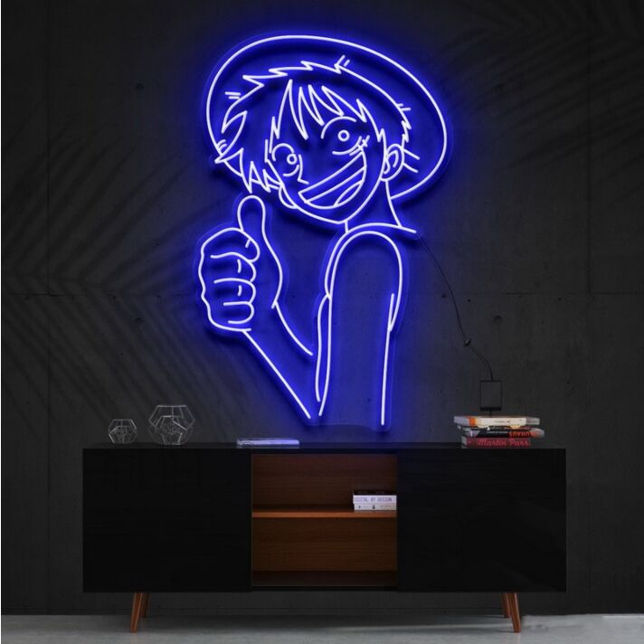Strawhat Luffy One Piece Neon Sign for Anime Lovers