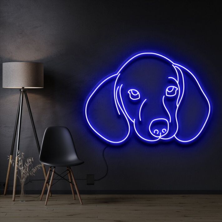 Dachshund Face Neon Sign for Pet Lovers