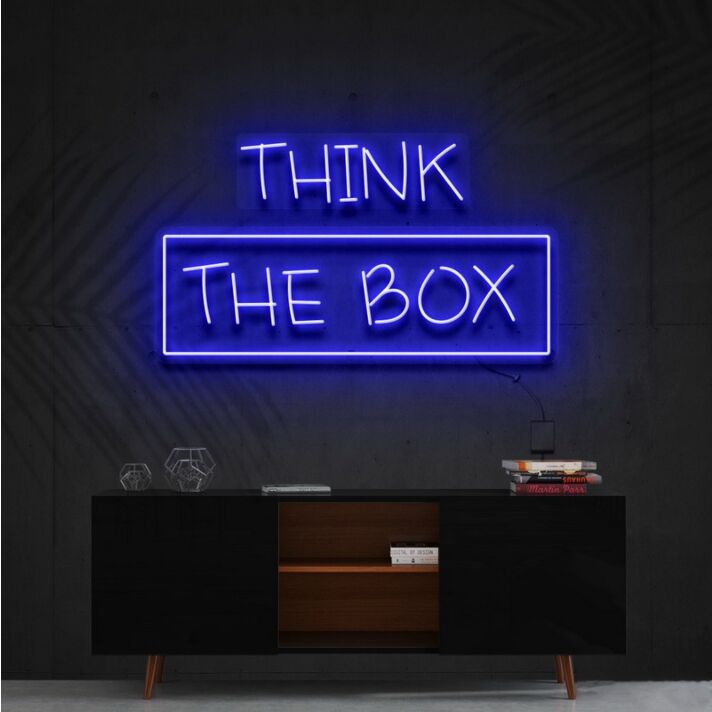 Think Outside The Box Neon Sign for Motivational and Creative Spaces