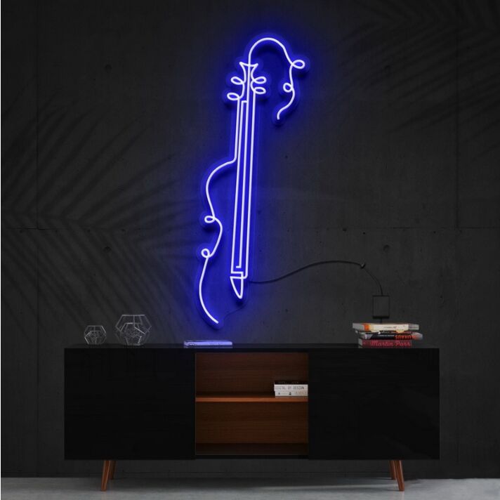 Violin Line Art Neon Sign for Music Lovers and Studios
