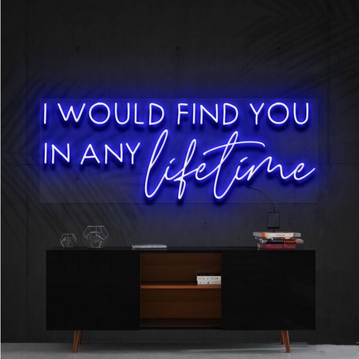 I Would Find You In Any Lifetime Neon Sign for Romantic Spaces