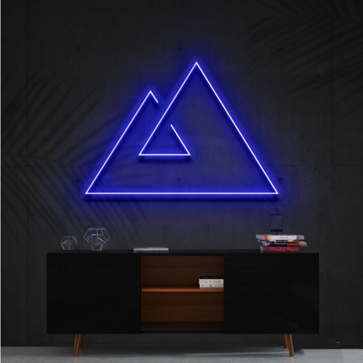 Abstract Mountains Neon Sign for Nature and Artistic Spaces