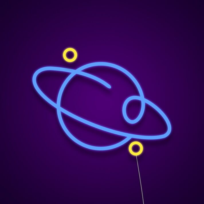 Planet Sign Neon Sign for Space Enthusiasts