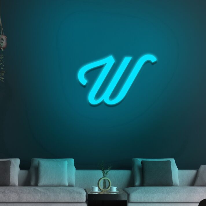 Letter W Neon Sign for Custom Names