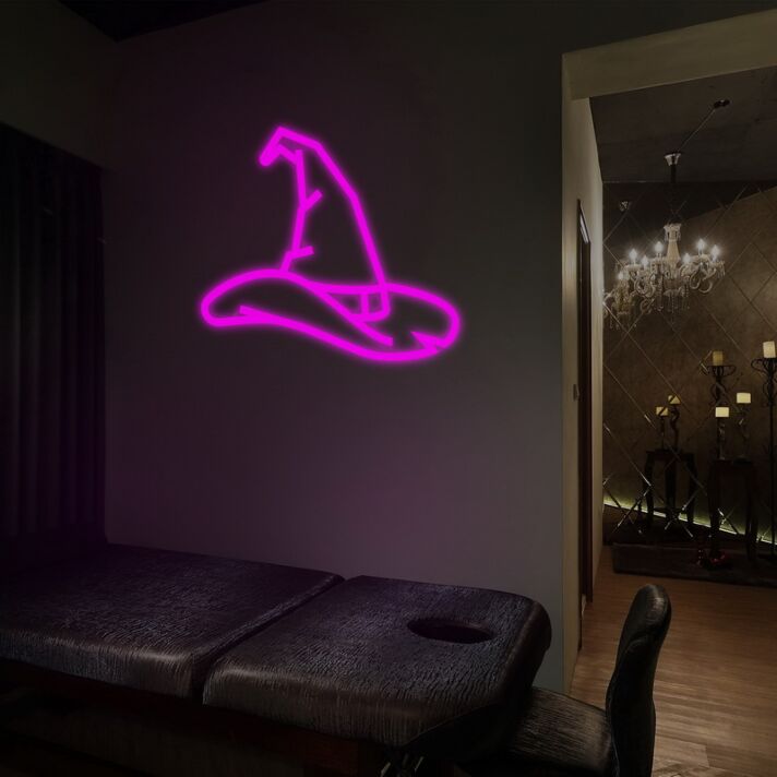 Witch Hat Neon Sign for Halloween Decor