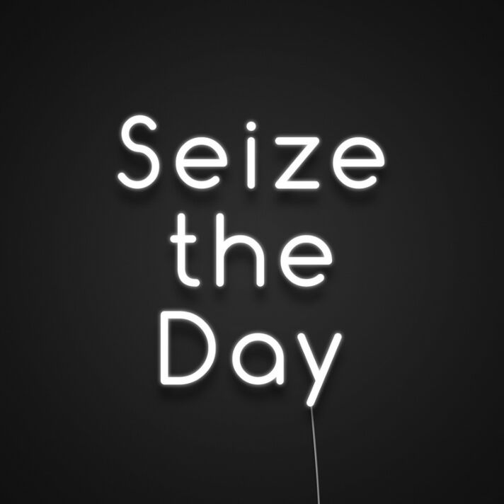 Seize The Day Neon Sign A reminder to make the most of each day