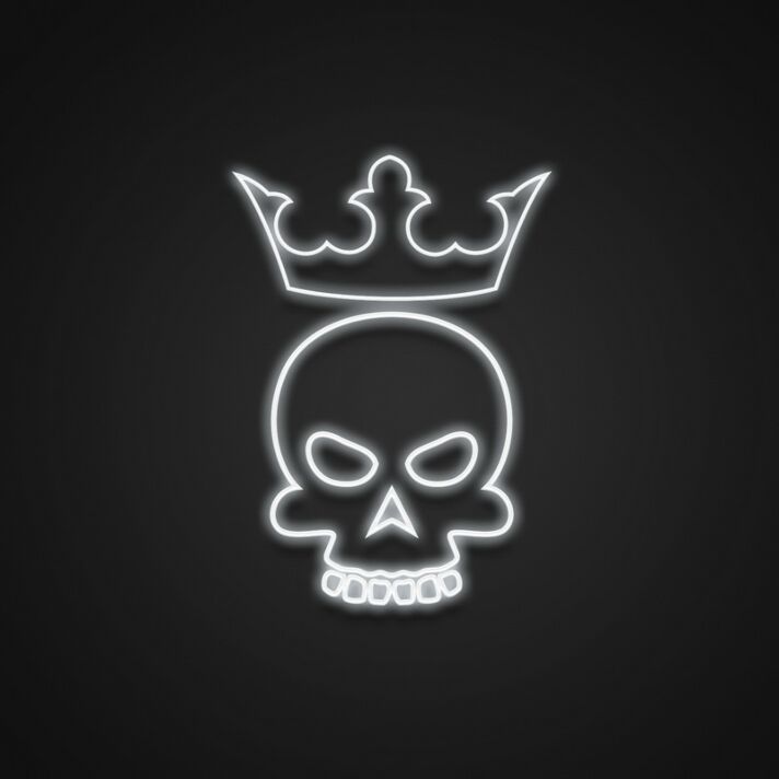 King Skull With Crown Neon Sign Add a regal, edgy vibe to your space