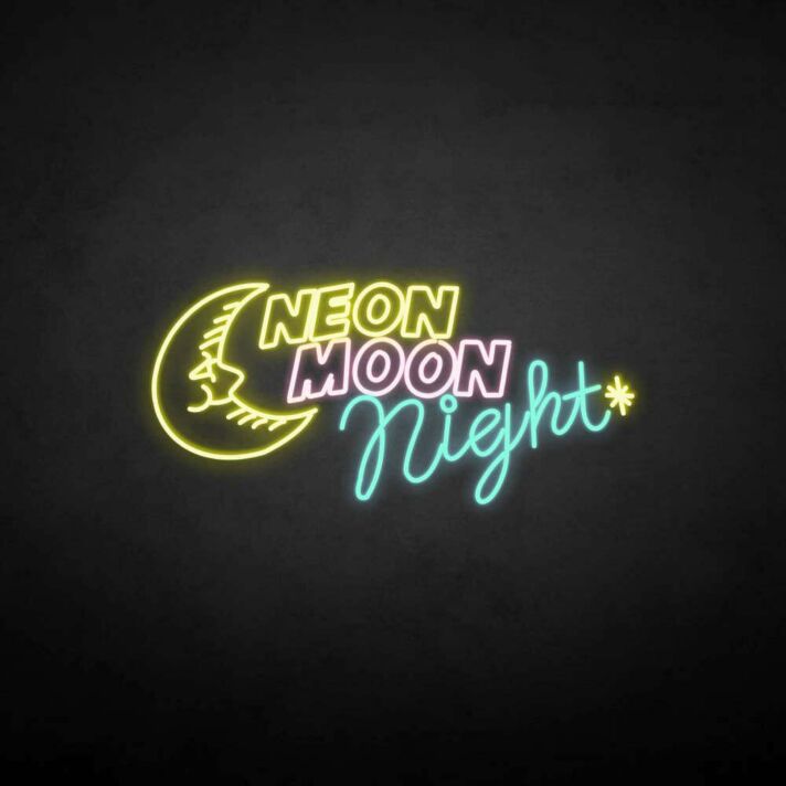 'Neon moon night' neon sign