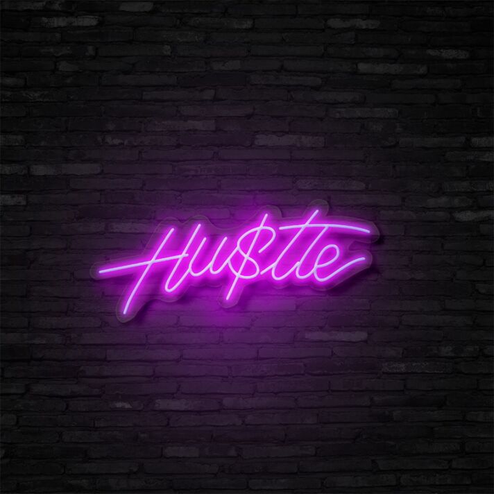 Hustle Neon Sign Inspire hard work and dedication