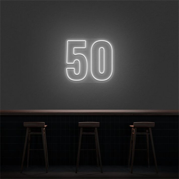 Brighten Up Your Celebrations and Spaces: 50 LED Neon Number LED Neon Sign for Weddings, Parties, and Chic Home Decor.