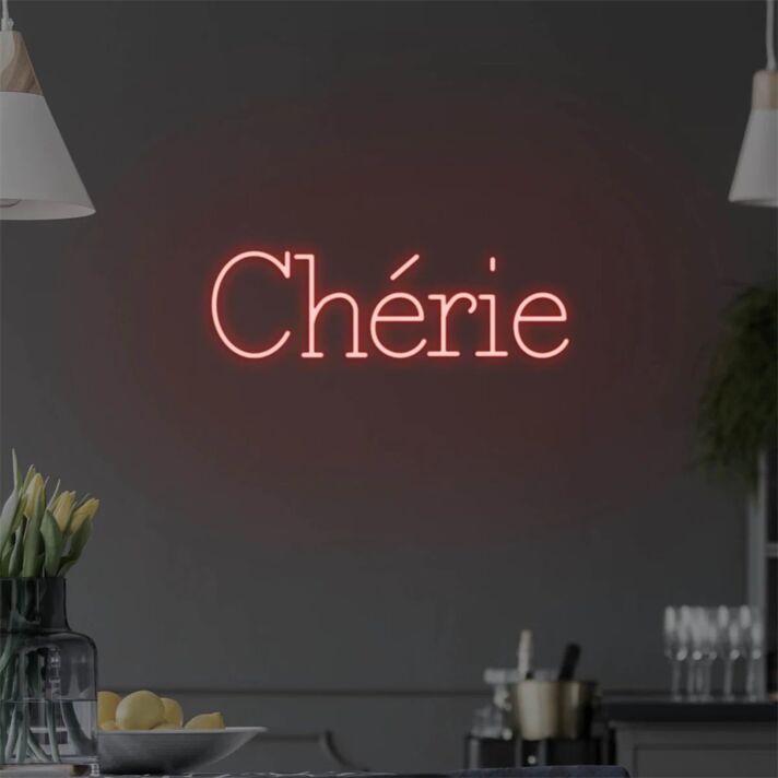 Brighten Up Your Space: Cherie LED Neon Sign for Vivid Home Decor, Trendy Office, and Lively Bar Atmospheres