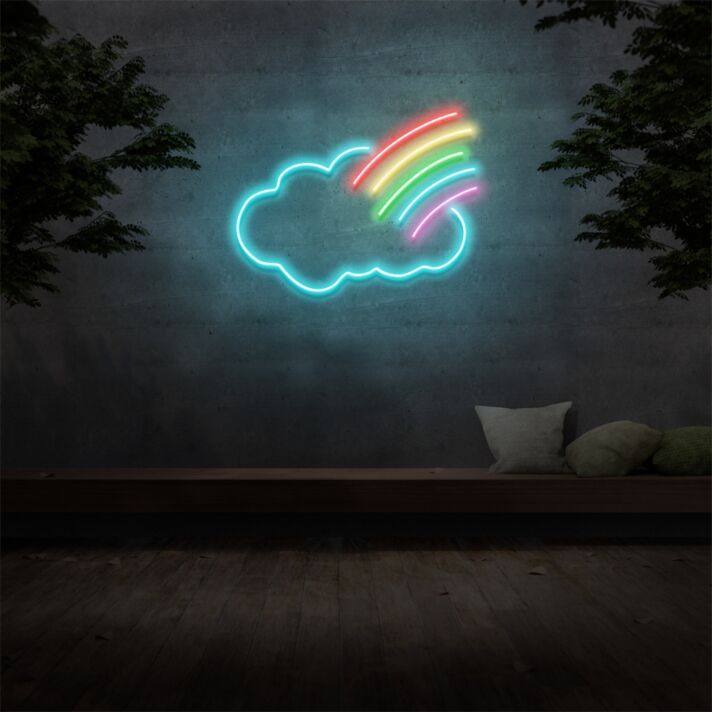Brighten Up Your Space: Cloud Rainbow LED Neon Sign for Home Decor, Celebrations, and Vibrant Office Atmospheres.