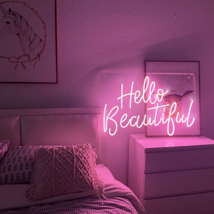 Hello beautiful neon sign