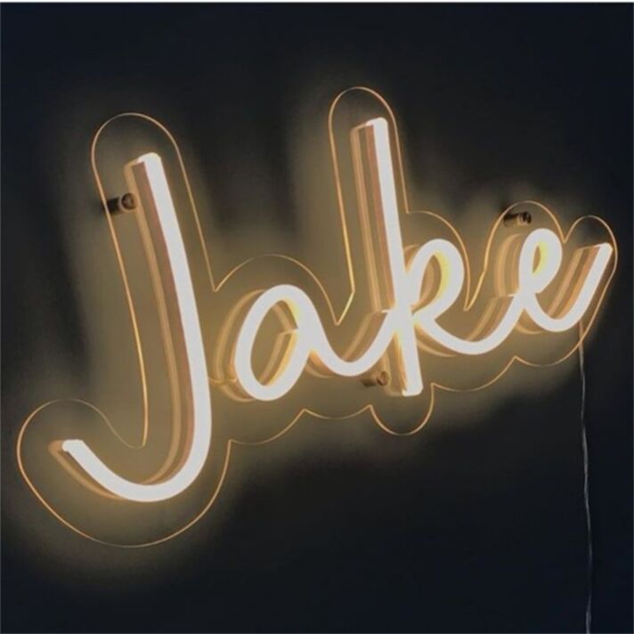 Elevate Your Storefront, Bar Ambiance, or Wedding Glow with the Custom Name Jake LED Neon Sign.