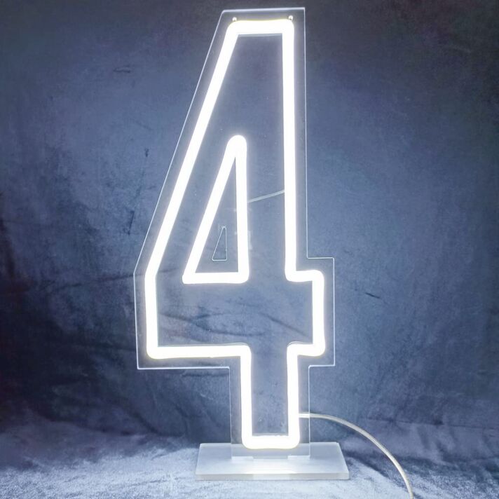 Brighten Up Your Child's Fourth Birthday and Home Space with Our Customized LED Neon Light Number 4 Birthday LED Neon Sign.