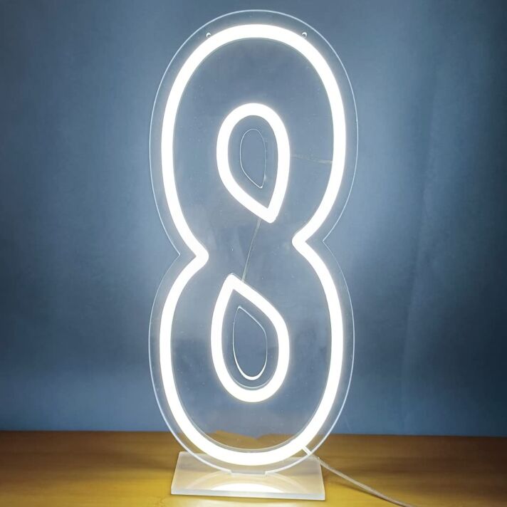 Celebrate milestones and brighten your special occasions with Customized LED Neon Light Number 8 Birthday LED Neon Sign - perfect for birthdays, office celebrations, and home decor.