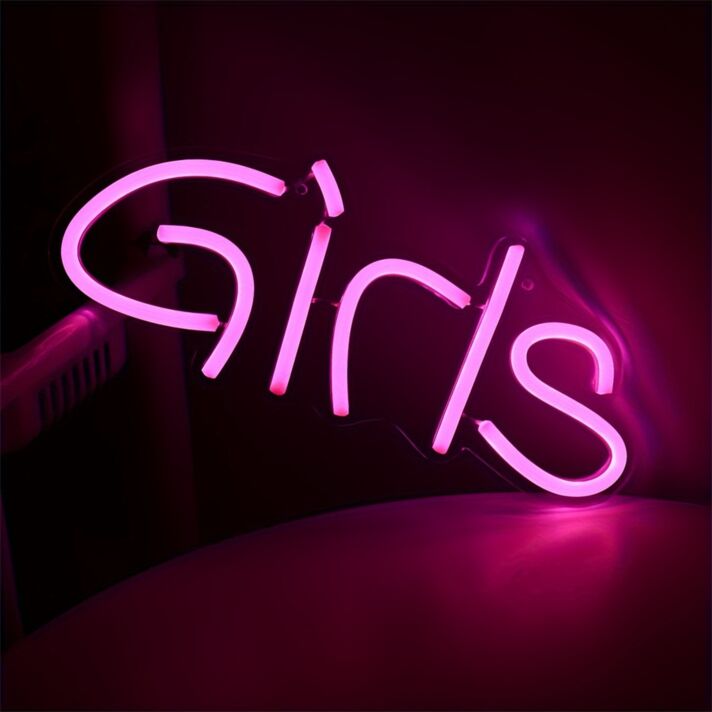 Brighten Your Home, Office, or Party Ambiance with the Girls Letter LED Neon Sign for a Personalized Touch