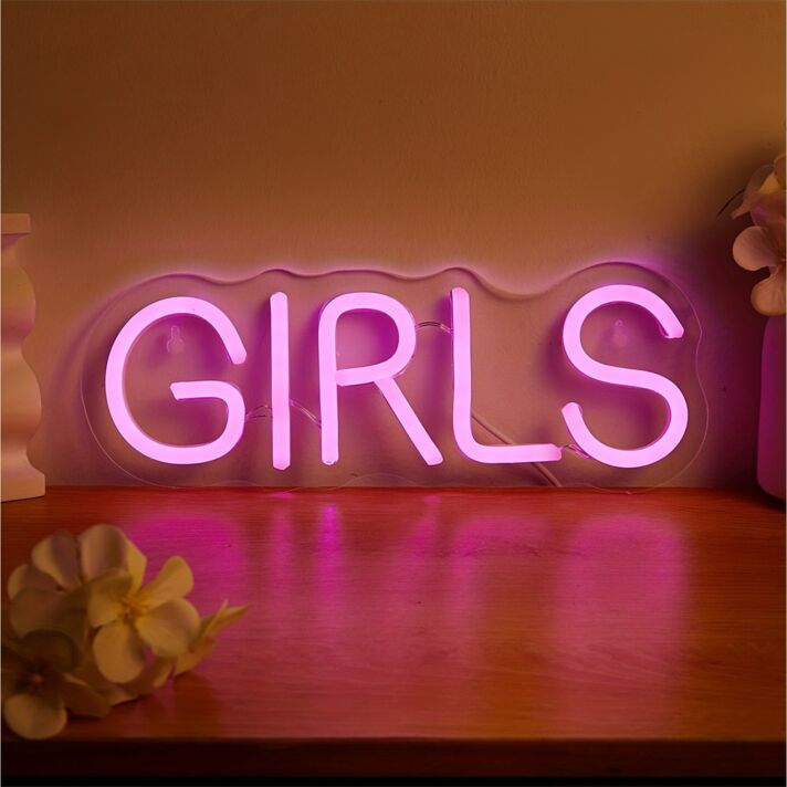 Brighten Up Your Bedroom, Salon, or Birthday Bash with the Girls Styling LED Neon Sign.