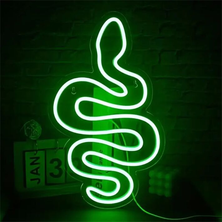 Add a Sizzling Touch to Your Bar, Office, or Gaming Setup with the Green Snake LED Neon Sign!