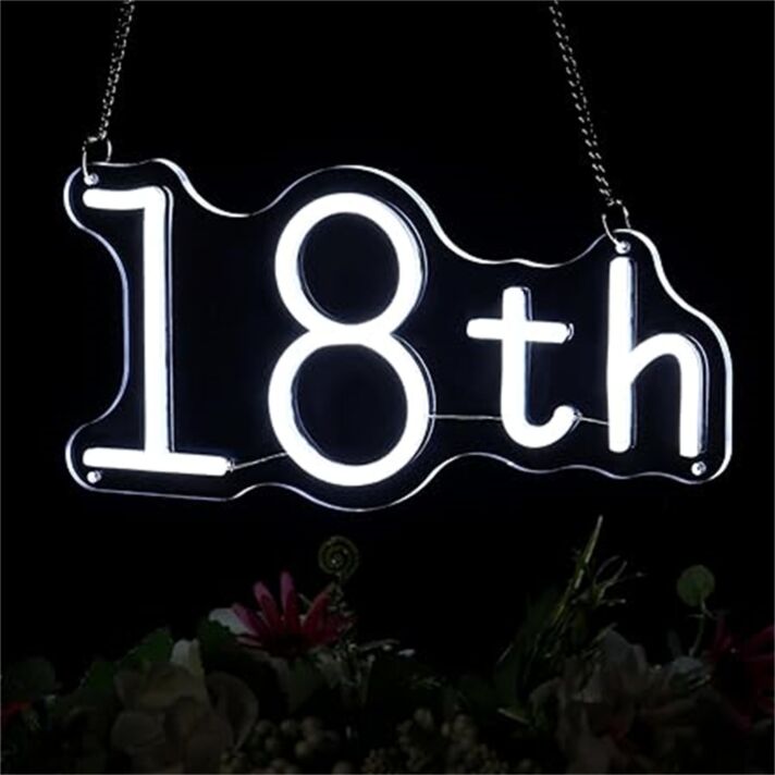 Brighten Up the Celebration: Transform Your Birthday Bash, Home, or Bar with the Happy Birthday 18th LED Neon Sign.