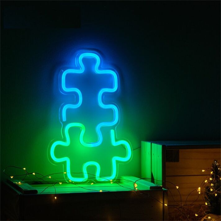 Brighten Up Your Gaming Room, Wedding, or Birthday Bash with the Unique Jigsaw Puzzle LED Neon Sign