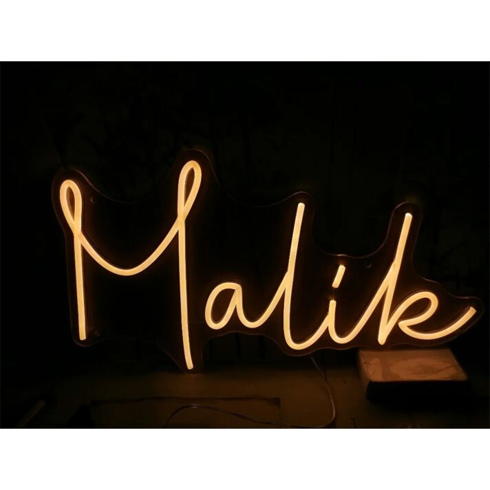 Brighten Your Special Moments: LED Neon Name Malike With Heart LED Neon Sign for Weddings, Home Decor, and Celebrations.