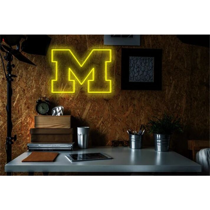 Brighten Up Game Days and Sports Bars with Michigan Block M Logo LED Neon Sign