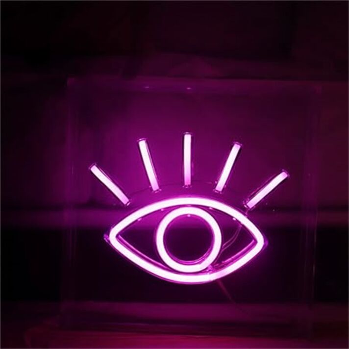 Brighten Your Space: Nordstylee LED Eye Shape Neon Sign for Home Decor, Bars, and Celebratory Events.