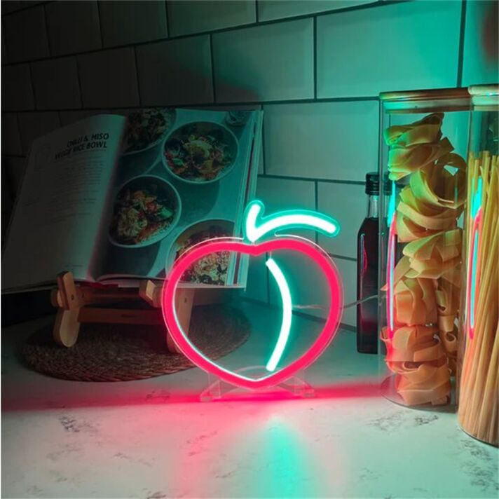Brighten Up Your Space: Peach LED Neon Mini, Perfect for Home Decor, Office Ambiance, and Festive Celebrations.