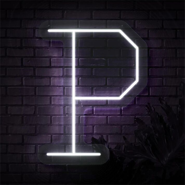 Brighten Your Wedding, Bar, or Office Space with the Personalized Initial Letter P LED Neon Sign.